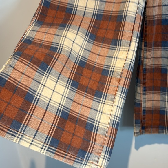 RVCA classic Plaid Wide-Leg Pants in Brown and Cream size 28 - Picture 4 of 13